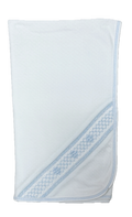 White Jacquard Baby Boy Blanket