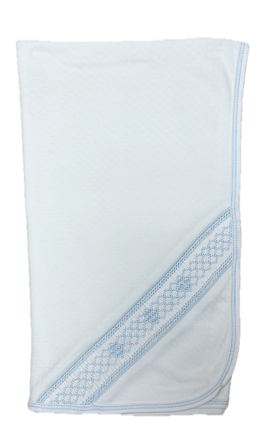 White Jacquard Baby Boy Blanket