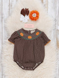 Brown Smocked Pumpkin Bubble
