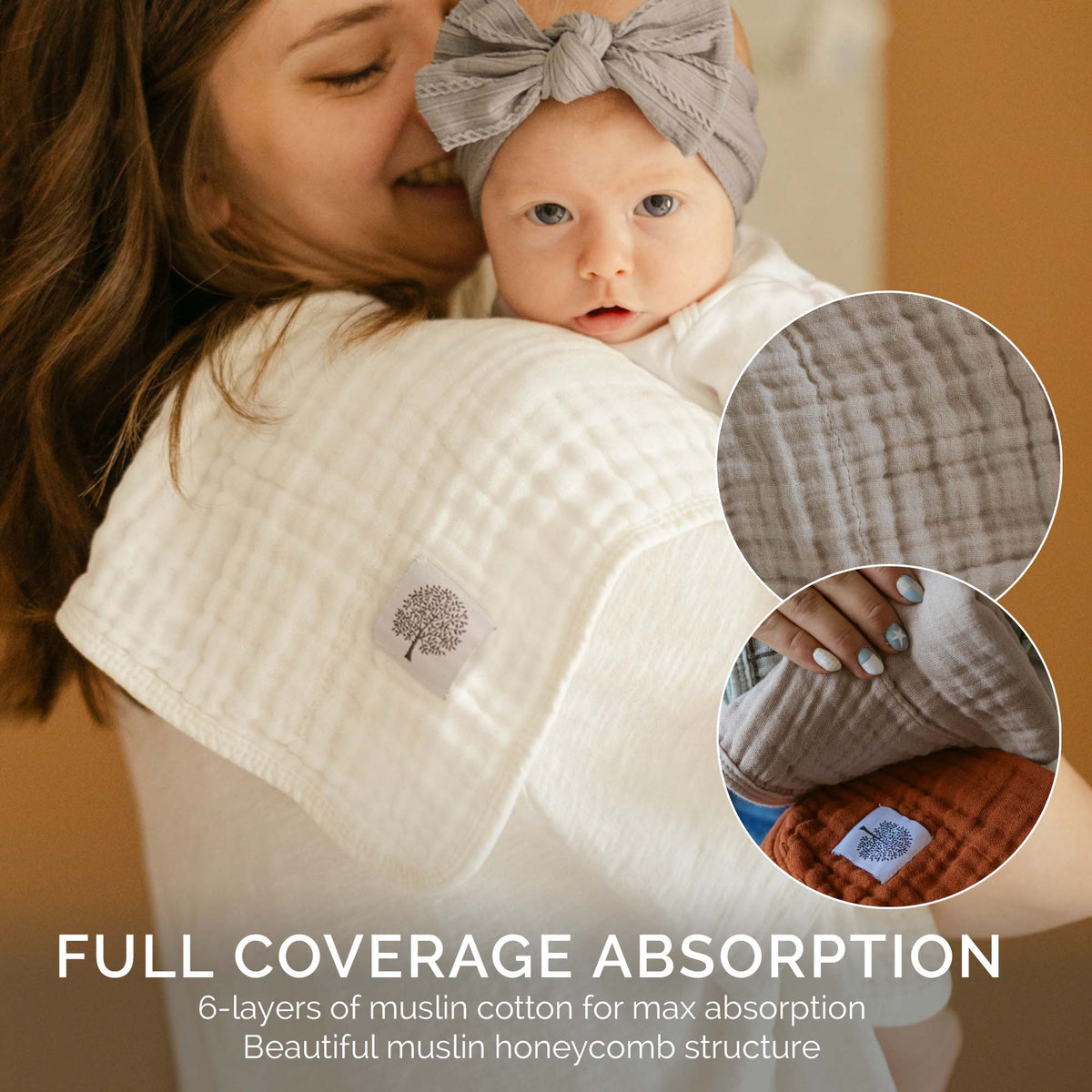 Gray Set - Muslin Burp Cloths (4 Pack)