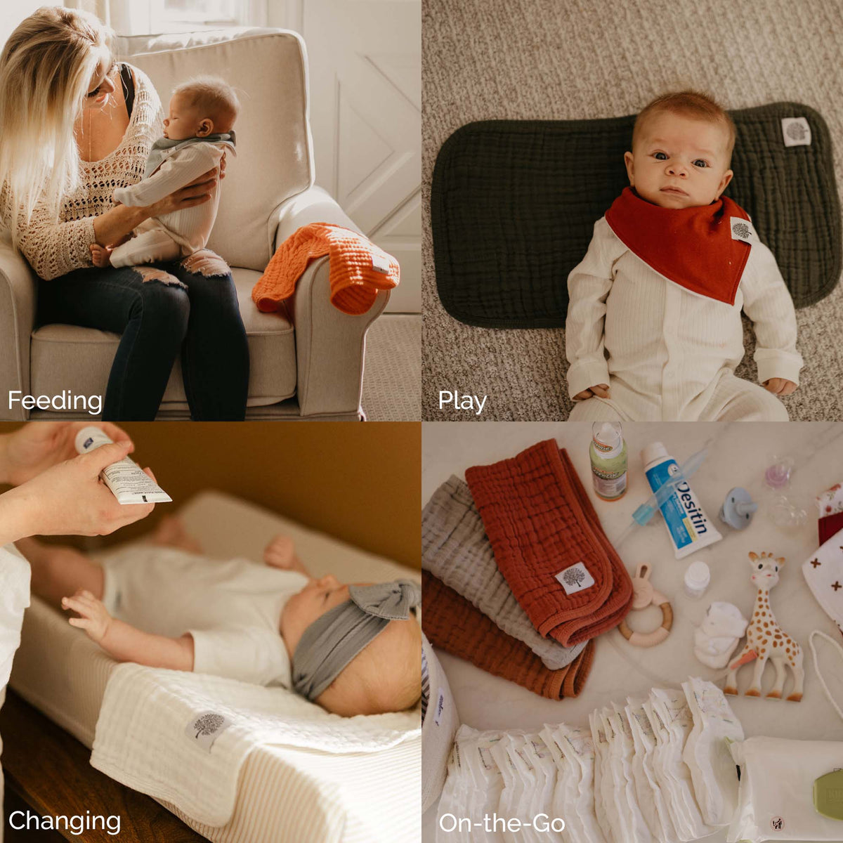 Cloud Set - Muslin Burp Cloths (4 Pack)