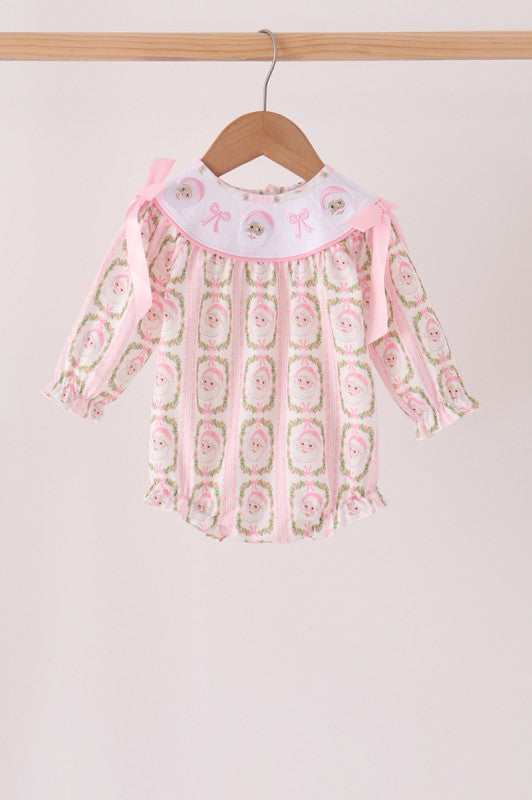 Pink Santa Bow Embroidery Bubble